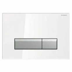 Geberit Sigma40 White Glass DuoFresh Odour Extraction Flush Plate - 115.600.SI.1