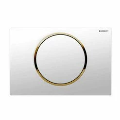Geberit Sigma 10 White + Gold Flush Plate for UP320/UP720 Cistern - 115.758.KK.5