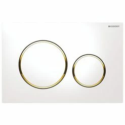 Geberit Sigma 20 White + Gold Flush Plate for UP320/UP720 Cistern - 15.882.KK.1