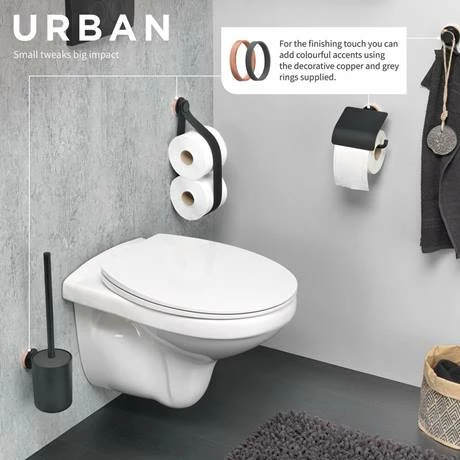 Tiger Urban Toilet Roll Holder with Cover - Black 4 Tiger Urban Toilet Roll Holder with Cover - Black - Image 2
