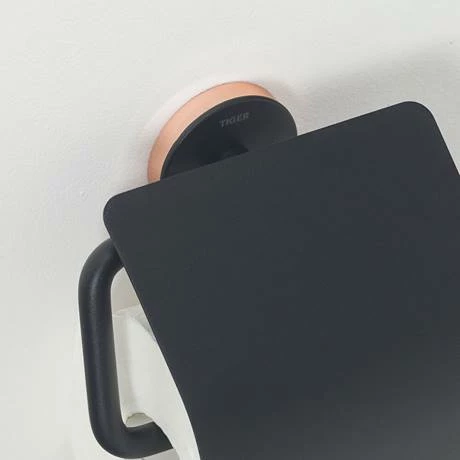 Tiger Urban Toilet Roll Holder with Cover - Black 7 Tiger Urban Toilet Roll Holder with Cover - Black - Image 5