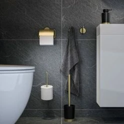 Tiger Tune Spare Toilet Roll Holder - Brushed Brass/Black -TOILET ACCESSORIES Sales 1325435646 D2 460