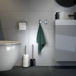 Tiger Tune Freestanding Spare Toilet Roll Holder - Brushed Stainless Steel/Black -TOILET ACCESSORIES Sales 1325530946 D2 460