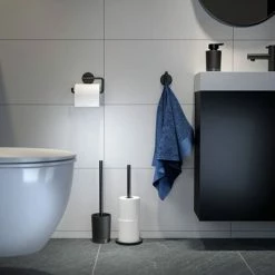 Tiger Tune Freestanding Spare Toilet Roll Holder - Brushed Black Metal/Black -TOILET ACCESSORIES Sales 1325538946 D2 460