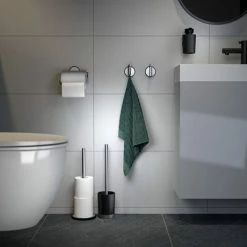 Tiger Tune Toilet Roll Holder with Cover - Brushed Stainless Steel/Black -TOILET ACCESSORIES Sales 1326630946 D2 460