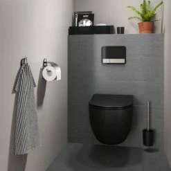 Tiger Tune Toilet Roll Holder with Cover - Brushed Stainless Steel/Black -TOILET ACCESSORIES Sales 1326630946 D3 460