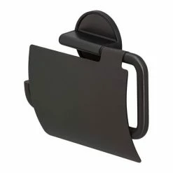 Tiger Tune Toilet Roll Holder with Cover - Brushed Black Metal/Black -TOILET ACCESSORIES Sales 1326638946 D1 460