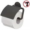 Tiger Tune Toilet Roll Holder with Cover - Brushed Black Metal/Black -TOILET ACCESSORIES Sales 1326638946 P