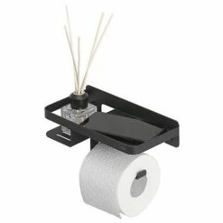 Tiger Caddy Toilet Roll Holder with Shelf - Black -TOILET ACCESSORIES Sales 1401430746 D2 460
