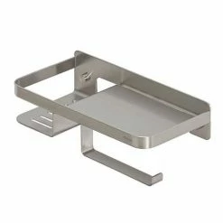 Tiger Caddy Toilet Roll Holder with Shelf - Brushed Stainless Steel -TOILET ACCESSORIES Sales 1401430946 D3 460