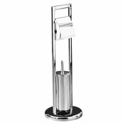 Chrome Floorstanding Toilet Brush and Roll Holder - 1600967