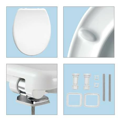 Bemis Venezia Soft Close Toilet Seat with Adjustable Chrome Hinges - 2082CLT000 5 Bemis Venezia Soft Close Toilet Seat with Adjustable Chrome Hinges - 2082CLT000 - Image 3