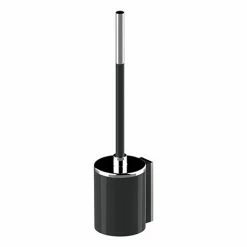 AKW Onyx Black Toilet Brush and Holder
