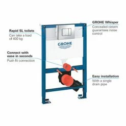Grohe Rapid SL 0.82m 3 in 1 Set Low Noise Support Frame for Wall Hung WC - 38773000 -TOILET ACCESSORIES Sales 38773000 D1 460