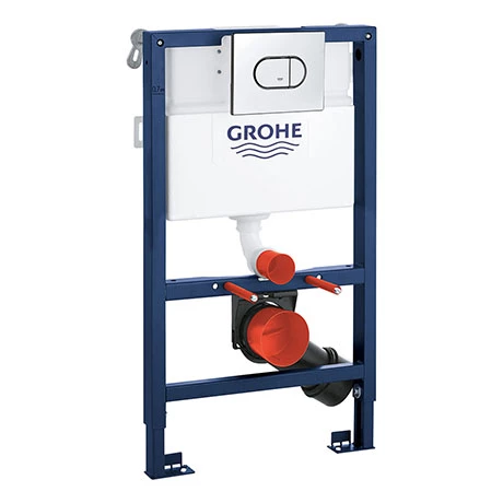 Grohe Solido 0.82m 3 in 1 Set Low Noise Support Frame for Wall Hung WC with Arena Flush Plate - 39843000 3 Grohe Solido 0.82m 3 in 1 Set Low Noise Support Frame for Wall Hung WC with Arena Flush Plate - 39843000