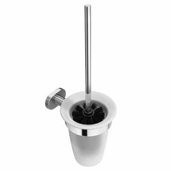 Cruze Frosted Glass Toilet Set Holder - Chrome