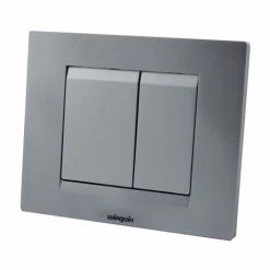 Wirquin Essential Dual Flush Plate - Matt Chrome
