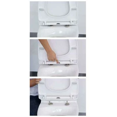 Euroshowers ONE Seat Short D-Shape Soft Close Toilet Seat - White - 88210 4 Euroshowers ONE Seat Short D-Shape Soft Close Toilet Seat - White - 88210 - Image 2