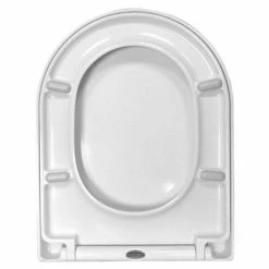 Euroshowers ONE Seat Long Elongated D-Shape Soft Close Toilet Seat - White - 88310 -TOILET ACCESSORIES Sales 80410 n d1 375