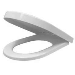 Euroshowers ONE Seat Long Elongated D-Shape Soft Close Toilet Seat - White - 88310 -TOILET ACCESSORIES Sales 80410 n d2 375