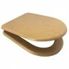 Euroshowers Oak D Shaped Soft Closing MDF Toilet Seat - 82792 -TOILET ACCESSORIES Sales 82792 p