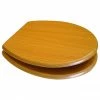 Euroshowers Beech MDF Toilet Seat with Chrome Bar Hinges - 82983 -TOILET ACCESSORIES Sales 82983 p