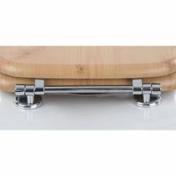 Euroshowers Rustic Oak MDF Toilet Seat with Chrome Bar Hinges - 82998 -TOILET ACCESSORIES Sales 82987 detail1 460 1