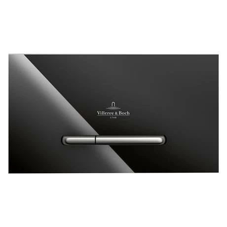 Villeroy and Boch ViConnect Glass Glossy Black Dual Flush Plate - 922160RB 4 Villeroy and Boch ViConnect Glass Glossy Black Dual Flush Plate - 922160RB - Image 2