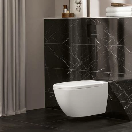 Villeroy and Boch ViConnect Glass Glossy Black Dual Flush Plate - 922160RB 5 Villeroy and Boch ViConnect Glass Glossy Black Dual Flush Plate - 922160RB - Image 3