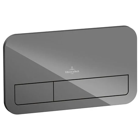 Villeroy and Boch ViConnect Glass Glossy Grey Dual Flush Plate - 922400RA 3 Villeroy and Boch ViConnect Glass Glossy Grey Dual Flush Plate - 922400RA