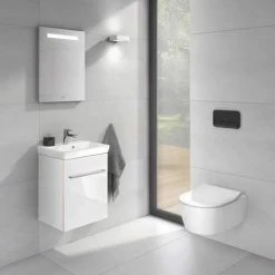 Villeroy and Boch ViConnect Glass Glossy Black Dual Flush Plate - 922400RB -TOILET ACCESSORIES Sales 922400RB D2 460