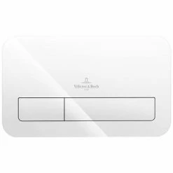 Villeroy and Boch ViConnect Glass Glossy White Dual Flush Plate - 922400RE 5 Villeroy and Boch ViConnect Glass Glossy White Dual Flush Plate - 922400RE -TOILET ACCESSORIES Sales 922400RE D1 460