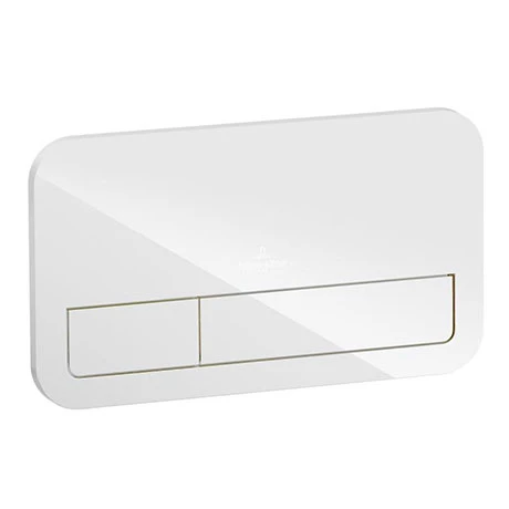 Villeroy and Boch ViConnect Glass Glossy White Dual Flush Plate - 922400RE 3 Villeroy and Boch ViConnect Glass Glossy White Dual Flush Plate - 922400RE