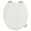 Burlington Soft Close Toilet Seat with Chrome Hinges and Handles - Sand