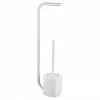 Arezzo White Free Standing Toilet Brush + Roll Holder 2 Arezzo White Free Standing Toilet Brush + Roll Holder -TOILET ACCESSORIES Sales AZ377W p