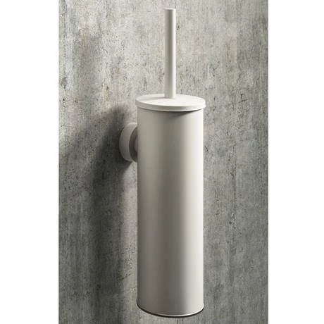 Arezzo Matt White Wall Mounted Toilet Brush + Holder 4 Arezzo Matt White Wall Mounted Toilet Brush + Holder - Image 2