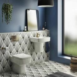 Arezzo Compact Concealed Cistern with Brushed Brass Flush Plate - Square Buttons 13 Arezzo Compact Concealed Cistern with Brushed Brass Flush Plate - Square Buttons -TOILET ACCESSORIES Sales AZCCBRAS d5 460