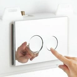 Arezzo Compact Concealed Cistern with Gold Flush Plate - Round Buttons -TOILET ACCESSORIES Sales AZCCGLD n d3 460