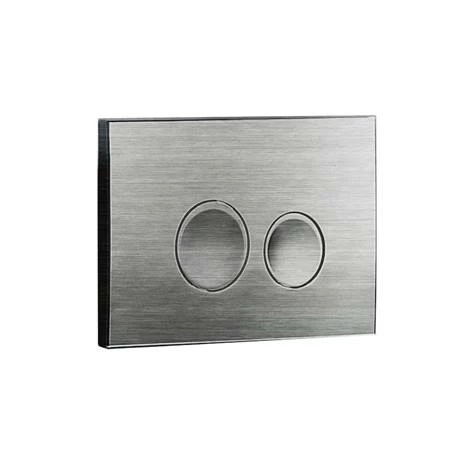 Arezzo Compact Concealed Cistern with Brushed Gunmetal Grey Flush Plate - Round Buttons 4 Arezzo Compact Concealed Cistern with Brushed Gunmetal Grey Flush Plate - Round Buttons - Image 2