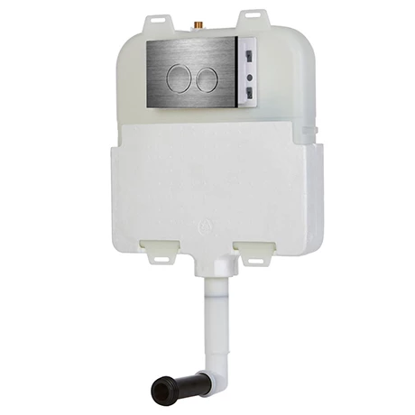 Arezzo Compact Concealed Cistern with Brushed Gunmetal Grey Flush Plate - Round Buttons 3 Arezzo Compact Concealed Cistern with Brushed Gunmetal Grey Flush Plate - Round Buttons