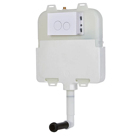 Arezzo Compact Concealed Cistern with White Flush Plate - Round Buttons 3 Arezzo Compact Concealed Cistern with White Flush Plate - Round Buttons