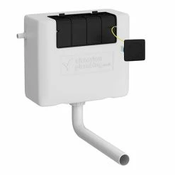 Arezzo Concealed WC Cistern incl. Matt Black Square Flush Plate