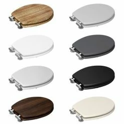 Carlton Soft Close Toilet Seat with Chrome Hinges - Various Colour Options -TOILET ACCESSORIES Sales CARL SEAT VC d2 460