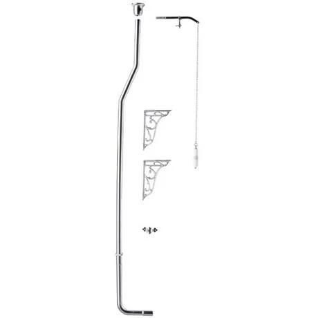 Traditional Chrome High Level Flush Pipe Pack 3 Traditional Chrome High Level Flush Pipe Pack