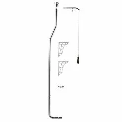 Hudson Reed High Level Flush Pipe Pack with Black Flush Pull Handle