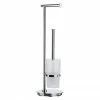 Smedbo Outline Lite Round Freestanding Toilet Brush and Roll Holder - FK607 -TOILET ACCESSORIES Sales FK607 P