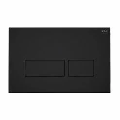 RAK Ecofix Matt Black Dual Flush Plate with Rectangular Buttons