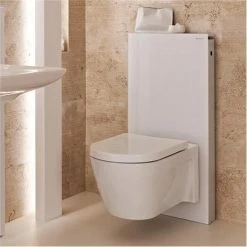 Geberit - Monolith WC Frame & Cistern for Wall Hung WC's - White/Aluminium -TOILET ACCESSORIES Sales Geberit Monolith for Wall Hung WCs White d 375