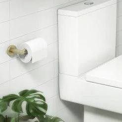 Arezzo Industrial Style Brushed Brass Toilet Roll Holder -TOILET ACCESSORIES Sales ISBBRH d5 460