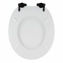 Toreno High Gloss White MDF Bottom Fixing Toilet Seat Matt Black Hinges 8 Toreno High Gloss White MDF Bottom Fixing Toilet Seat Matt Black Hinges -TOILET ACCESSORIES Sales MSC020 N MB d2 460